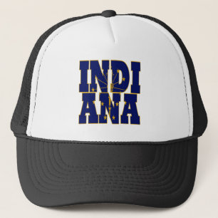 Boné Texto do sinalizador do estado de Indiana