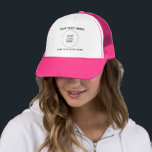 Boné Texto personalizado Womens White Hot Pink Baseball<br><div class="desc">Logotipo da empresa Unisex White e Hot Pink Funcionário Modelo Elegante de Funcionarios Moderno Elegante de de de Promocional Elegante para Empregado Adicionar Logotipo Baseball e Trucker de Homens e Mulheres... </div>