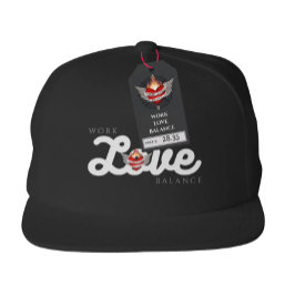 Boné the WORK LOVE BALANCE red script lettering trucker