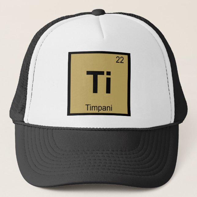 Boné Ti - símbolo da mesa periódica da química da (Frente)