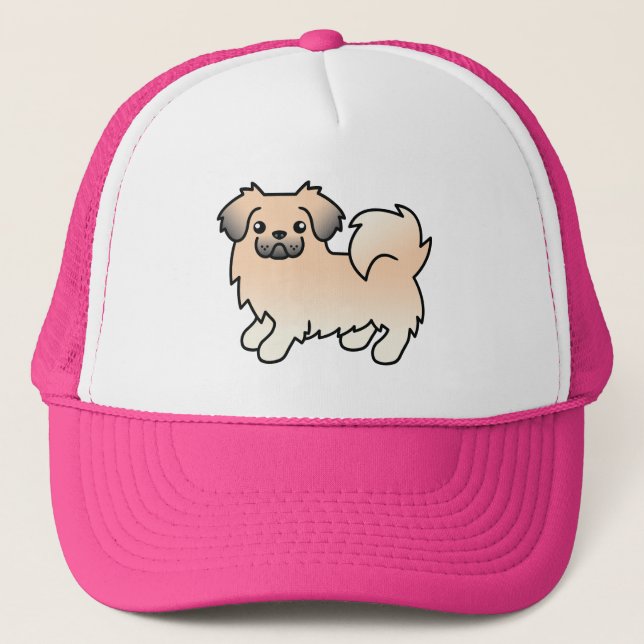 Boné Tibetan Spaniel Sable Creme Cachorro de Desenho An (Frente)