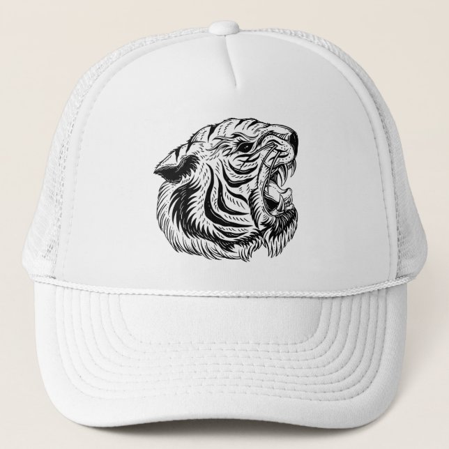 Boné Tigre branco preto (Frente)
