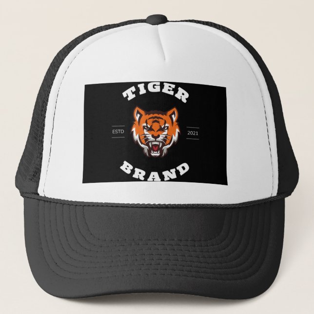 Boné Tigre Profissional Negro E Laranja (Frente)