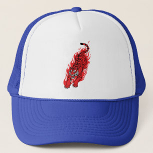 Boné Tigre Vermelho Flamejante – Camiseta Feroz Fera de