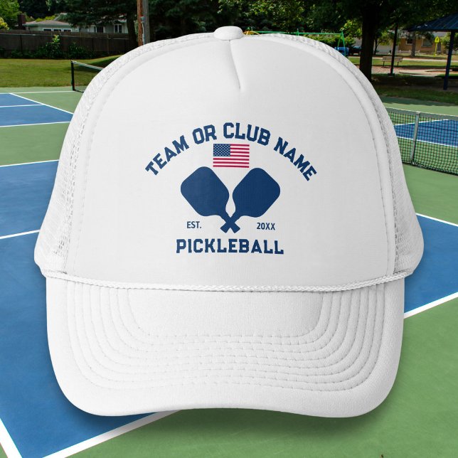 Boné Time de Clube de Pickleball EUA Bandeira Americana (Criador carregado)