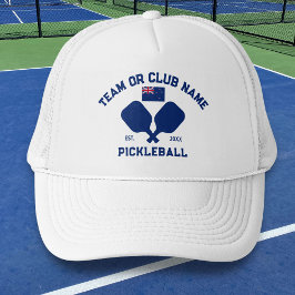 Boné Time de Pickleball Clube Nova Zelândia Bandeira NZ