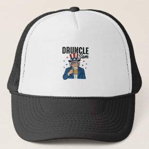 Boné Tio Sam Engraçado Design Vetorial de Cerveja Patri
