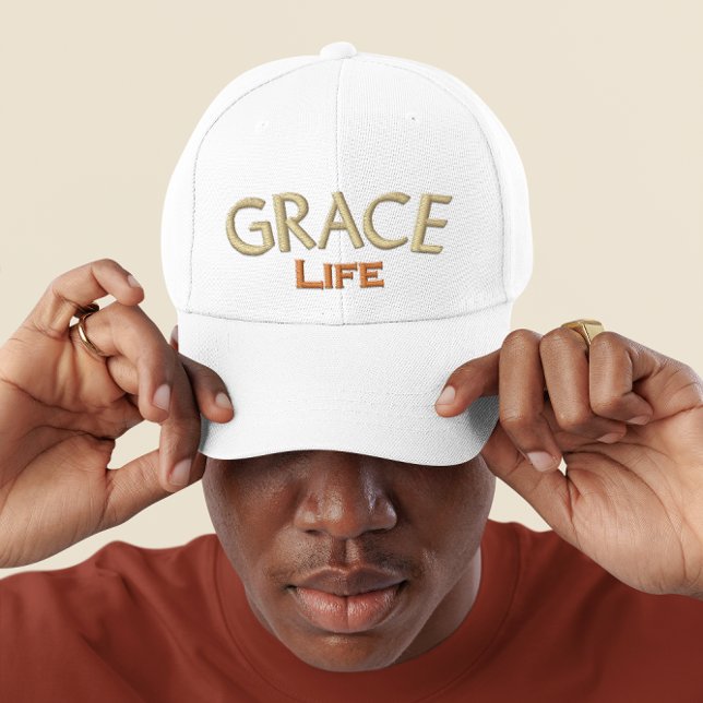 Boné Tipografia Brown Moderna Grace Life Monograma (Criador carregado)