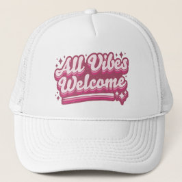 Boné Tipografia de Boas-vindas de todas as vibrações ro