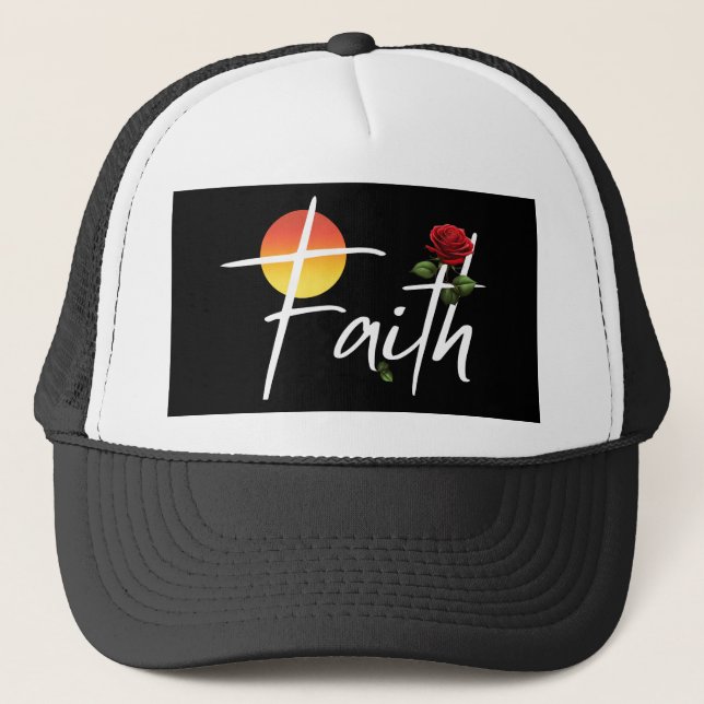 Boné Tipografia de Fé com Rosas (Frente)