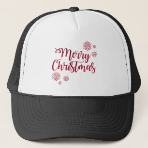 Boné Tipografia Feliz Natal Red Snowflake