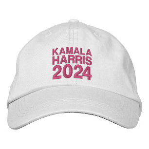 Boné Tipografia rosa quente moderna Kamala Harris 2024