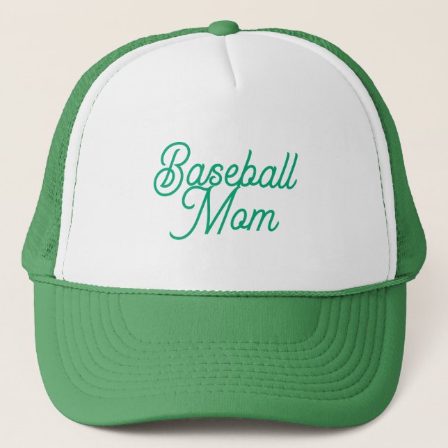 Boné Toca de Mãe de Beisebol Verde e Branco (Frente)