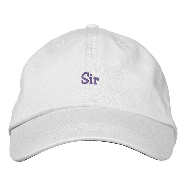 Boné Toca de Texto Personalizado Branco Sir Elegante (Frente)