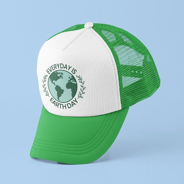 Boné Todo Dia é Dia da Terra - Amante da Terra Verde Vi (Criador carregado)