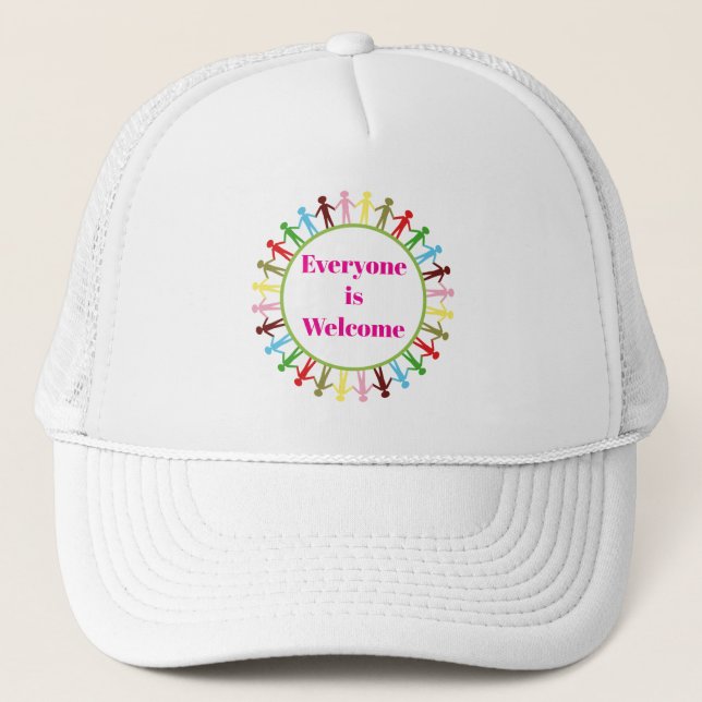 Boné Todos são bem-vindos ao Trucker Hat (Frente)