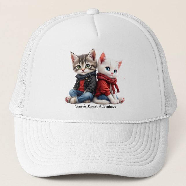 Boné Tom & Luna Everyday Hat – Cute Cat Couple Baseball (Frente)