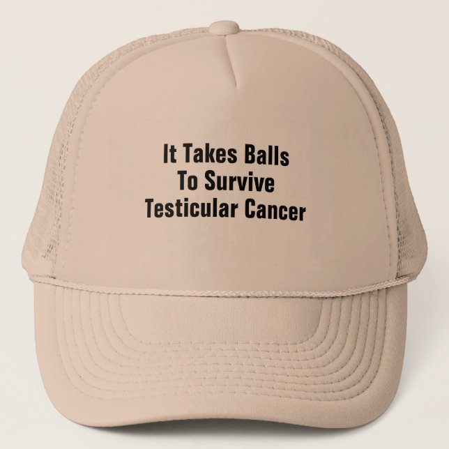 Boné Toma bolas para sobreviver ao cancer testicular (Frente)