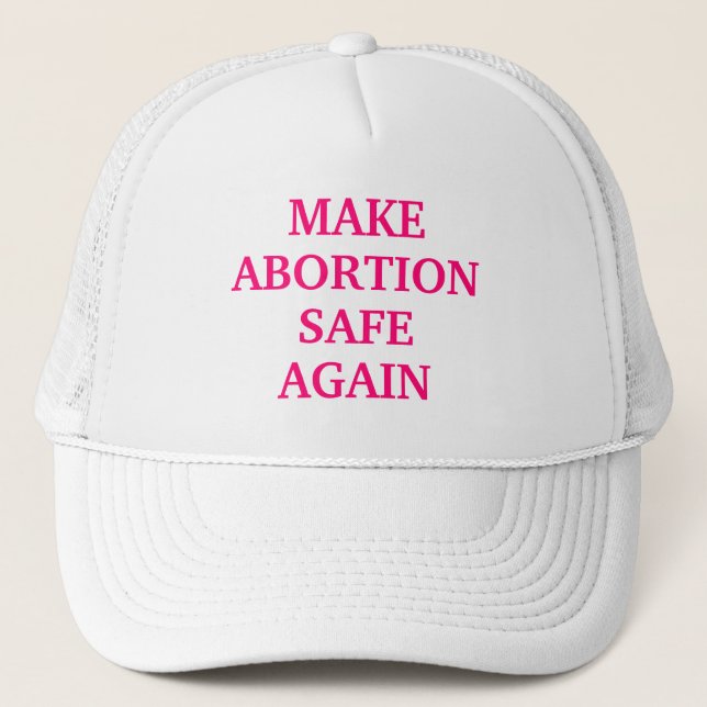Boné Torne o aborto seguro novamente na moda branco ros (Frente)