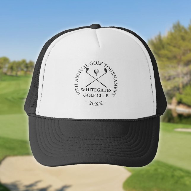 Boné Torneio de Golfe Moderno Personalizado (Custom Modern Golf Club Tournament Trucker Hat)