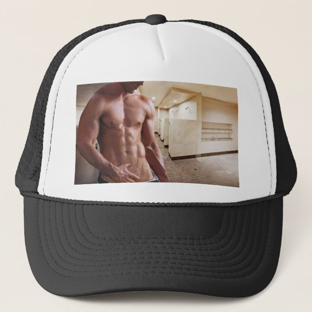 Boné Torso masculino musculoso sem camisa do SlipperyJo (Frente)