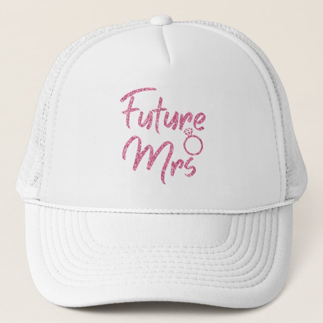 Boné Touca Future Mrs Trucker cor rosa (Frente)