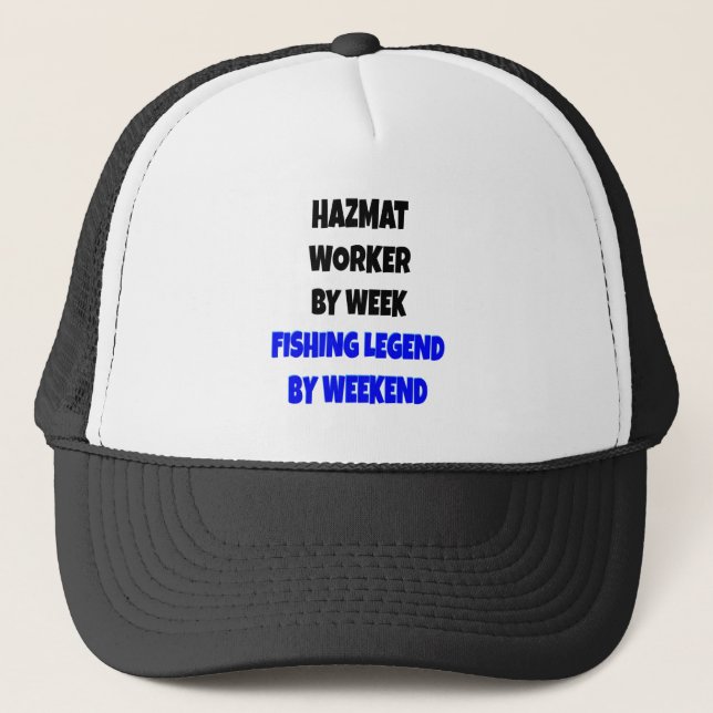 Boné Trabalhador de Perigo de Legenda de Pesca (Frente)