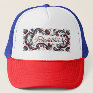 Boné Tradicional Rosemaling Telemark Norueguês Povoado