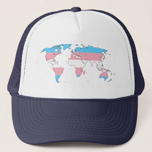 Boné Transgender pride world map Hat (Frente)