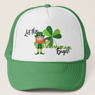 Boné Travessuras Leprechaun Trevo Dia de São Patrício