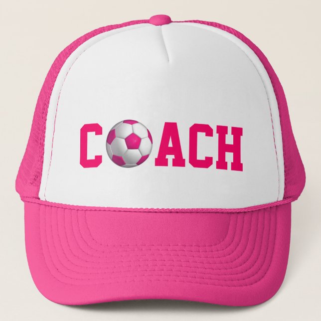Boné Treinador de Futebol Rosa (Frente)