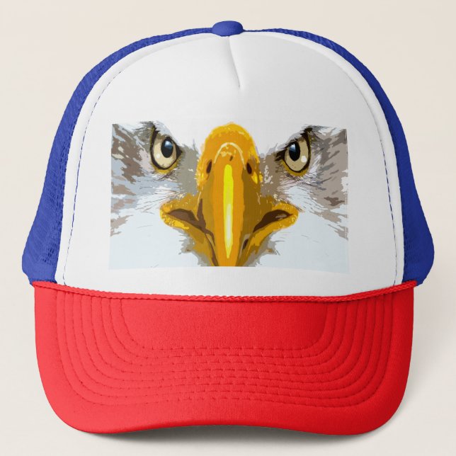 Boné Trendy Blue Red Eagle Head Pop Art Modern (Frente)