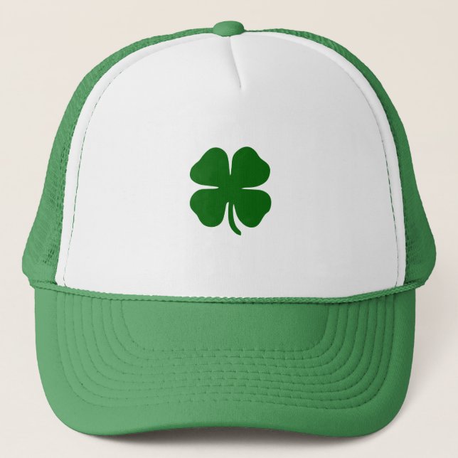 Boné Trevo de Quatro Folhas Verde Irlandês Sortudo (Frente)