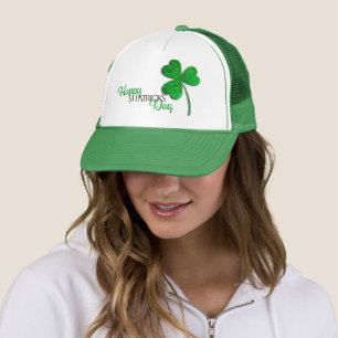 Boné Trevo Feliz Dia de São Patrício Brilho Verde 