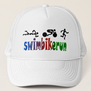 Boné TRI design abundante PRETO funcionado da natação