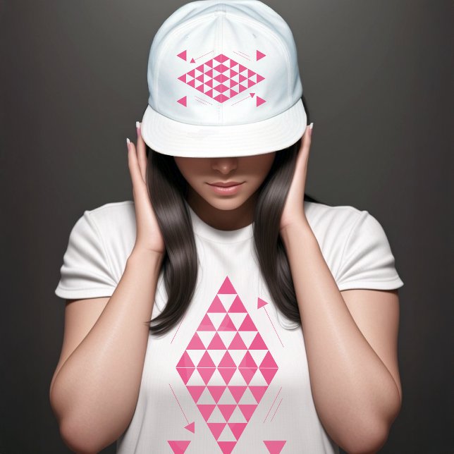 Boné Triângulos Geométricos Rosa (Criador carregado)