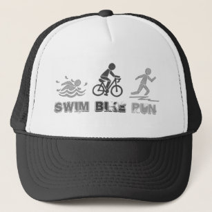 Boné Triathlon Race natação Black & White
