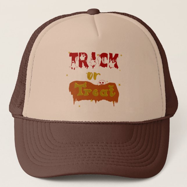 Boné Trick or Treat Engraçado Boo Halloween (Frente)