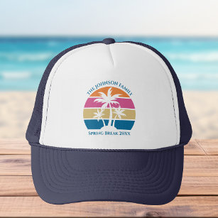 Boné Trilha de Breve Tropical Beach Sunset Personalizad