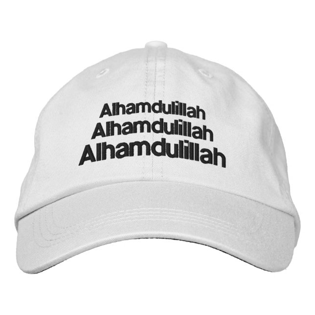 Boné Triple Alhamdulillah Typografia White Trucker Hat (Frente)