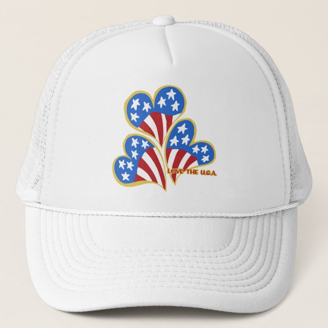 Boné Triple Hearts USA Trucker Hat (Frente)