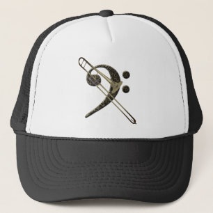 Boné Trombone Bass Clef Music Instrumento Baseball
