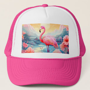 Boné Tropical Flamingo com Flores