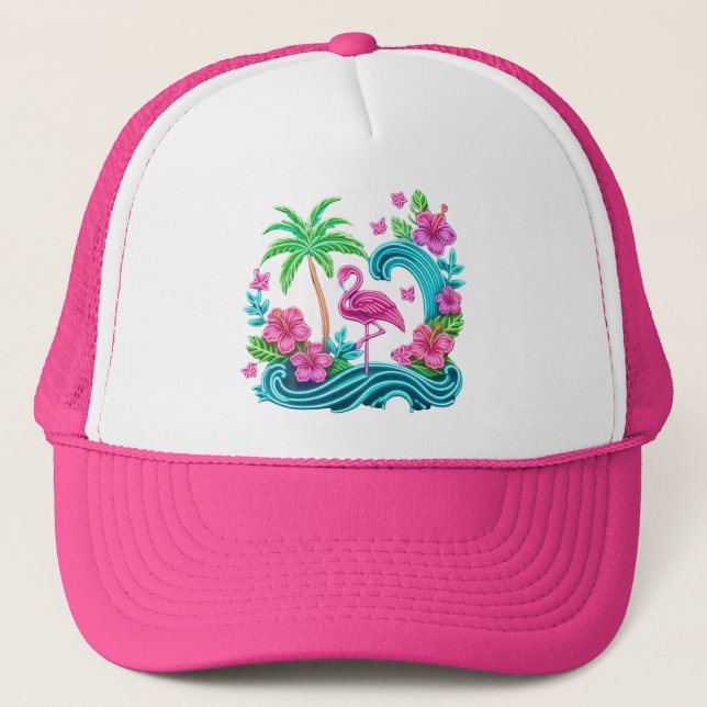 Boné Tropical Neon Flamingo (Frente)
