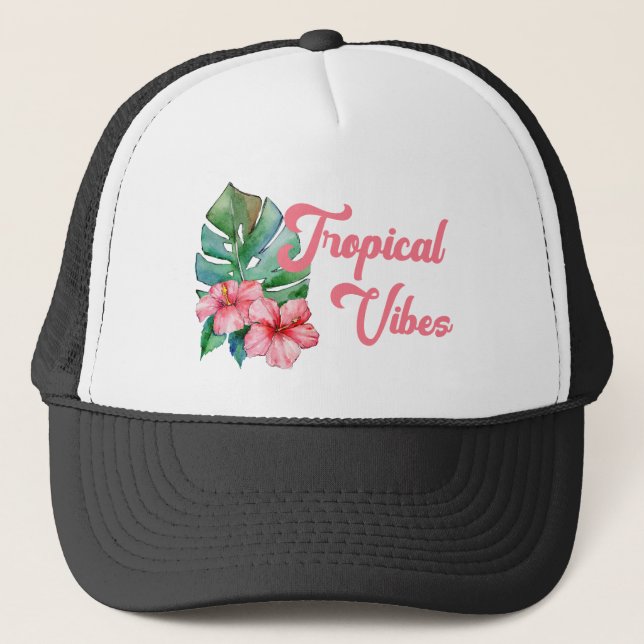 Boné Tropical Vibes Watercolor Floral (Frente)