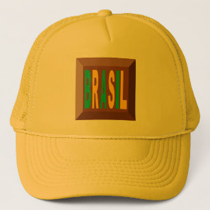 BONÉ TRUCKER AMARELO BRASIL CHOCOLATE