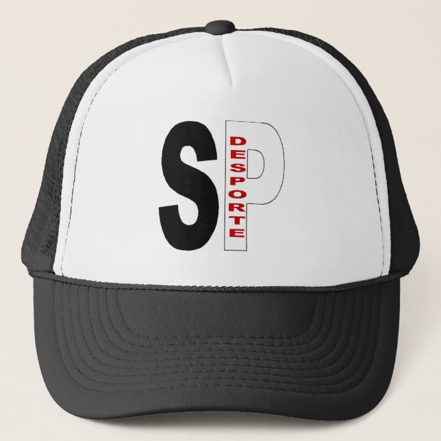 Boné Trucker branco/preto SÃO PAULO DESPORTE (Frente)