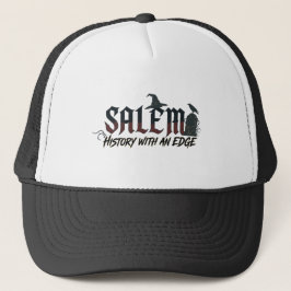 Boné Trucker com Adesivo de Couro Custom Salem