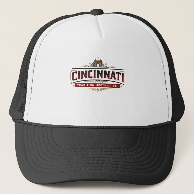 Boné Trucker com Adesivo de Couro Personalizado de (Frente)