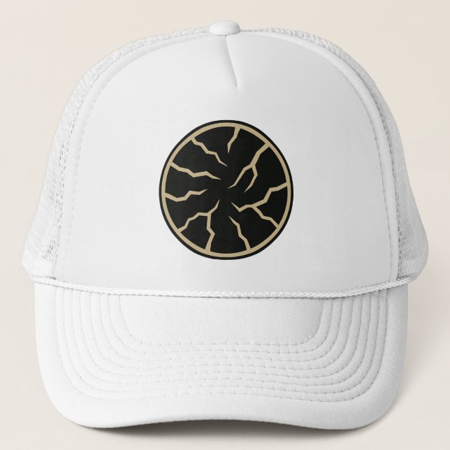 Boné Trucker com Gráficos de Superfície Rachada (Frente)